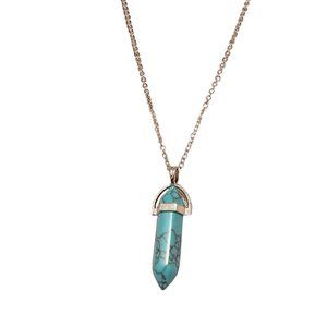 Bullet Shaped Pendant - Turquiose with two internchangable necklaces
